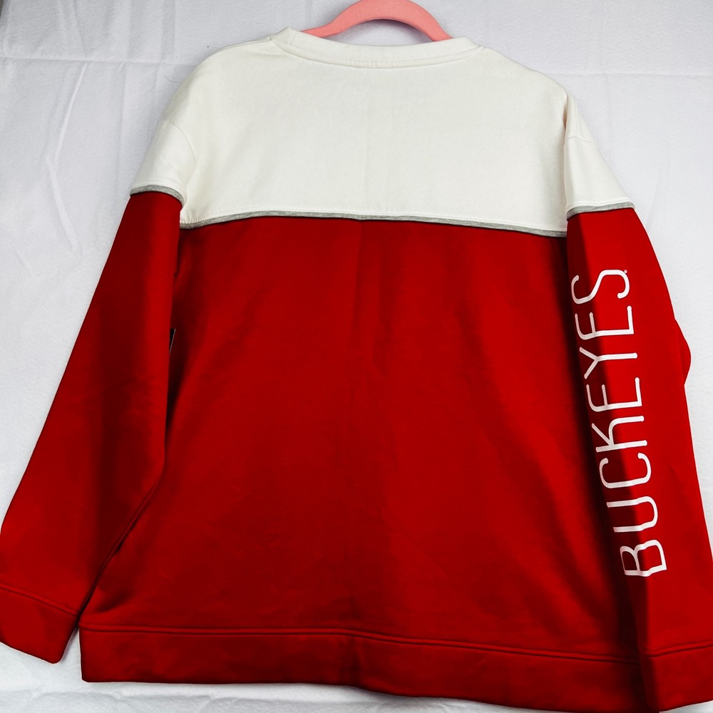 Champion The Ohio State Buckeyes Sweatshirt Red White Colorblock Mens Large NEW - Picture 8 of 11